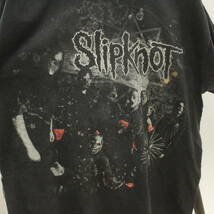 T403 2000年代製 HANES ヘインズ 半袖プリントTシャツ■00s 表記Lサイズ 黒 SLIPKNOT スリップノット バンド ロック アメカジ ストリート_画像4