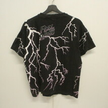 M279 90sビンテージ TOURCHAMP 半袖プリントTシャツ■1990年代製 表記Lサイズ 黒 イーグル サンダー アメカジ ストリート 古着 激安 80s_画像2