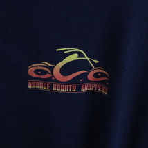 V423 2000年代製 ORANGECOUHTYCHOPPERS 半袖Tシャツ■00s 約Lサイズ フレイム モーターサイクル ファイヤーパターン 黒 ブラック 古着 激安_画像5