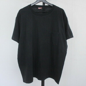 I432 90sビンテージ 半袖Tシャツ■1990年代製 表記XLサイズ ブラック 黒 ポケットT 無地 シングルステッチ 古着 アメカジ ストリート 80sの画像1
