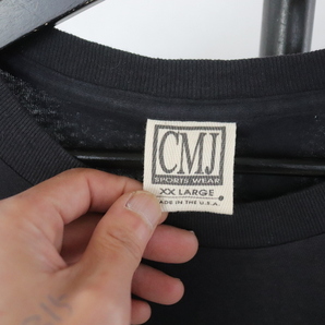 g247 90sビンテージ CMJ モーターサイクル 両面プリントTシャツ USA製■1990年代製 表記2XLサイズ 黒 ブラック アメカジ エロT 古着卸 80sの画像3