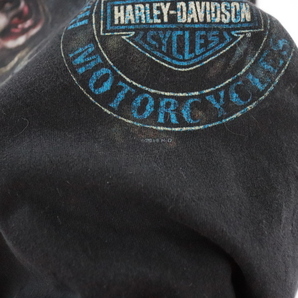 M392 2000年代製 HARLEYDAVIDSON ハーレーダビッドソン 半袖プリントTシャツ■00s 表記Lサイズ 黒 ブラック ピエロ モーターサイクル 古着の画像7