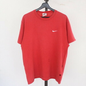 S504 90sビンテージ USA製 NIKE ナイキ 半袖Tシャツ■1990年代製 表記Mサイズ 赤 レッド アメカジ ストリート 古着 古着卸 激安 希少 80s