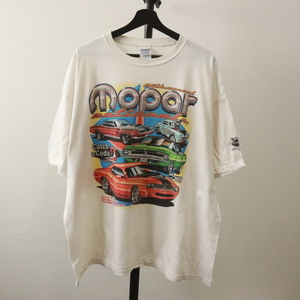 d367 2006年製ビンテージ ギルダン MOPAR 半袖プリントTシャツ■00s 表記2XLサイズ ロードランナー 白 ホワイト モーターサイクル アメカジ