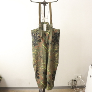 d376 90s Vintage Germany army overall #1990 period made inscription L size green military frekta- duck over pants old clothes super-discount 80s