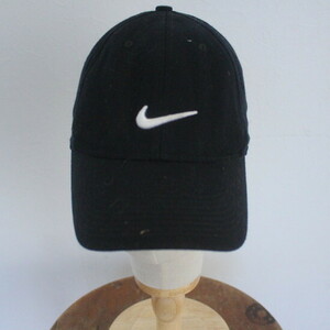 CAP154 2009年製ビンテージ NIKE ナイキ ベースボールキャップ■00s ブラック 黒 刺繍 ウール hat ハット キャップ 帽子 アメカジ 古着