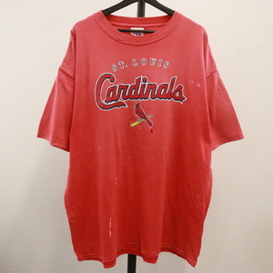 d469 2005年代製 CSA 半袖プリントTシャツ■00s 約XLサイズ 赤 レッド カージナルス MLB アメカジ ストリート 古着卸 古着 希少 激安 90s 