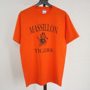 M367 2000年代製 ジャージーズ 半袖プリントTシャツ■00s 表記Mサイズ オレンジ カレッジ アメカジ ストリート 古着 古着卸 激安 希少 90s