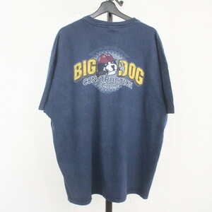 M383 2000年製 BIGDOGS 半袖プリントTシャツ■00s 表記2XLサイズ ネイビー 紺 アニマル アメカジ バックプリント 古着 古着卸 激安 希少