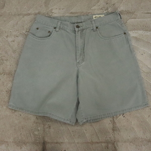 i229 90s Vintage Eddie Bauer cotton shorts #1990 period made declared size 14 lady's green plain short bread American Casual old clothes old clothes .