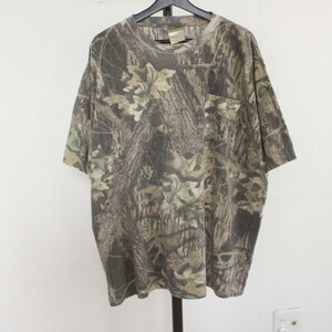 e419 2000年代製 MOSSYOAK リアルツリーカモ ポケットTシャツ■00s XLサイズくらい カーキ アメカジ ストリート 総柄 ビッグサイズ 90s 80s