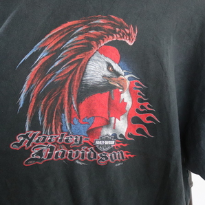 H366 2006年製ビンテージ HarleyDavidson ハーレーダビットソン 半袖Tシャツ■00s 表記2XLサイズ 古着 アメカジ ストリート イーグル 黒の画像5