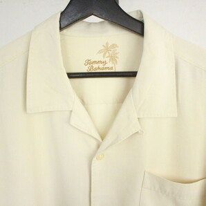 N326 2000年代製 トミーバハマ TOMMYBAHAMA 半袖シルクシャツ■00s 表記XLサイズ アイボリー オープンカラー アメカジ 古着 古着卸 激安の画像9