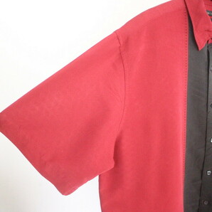 N327 2000年代製 AXIST 半袖レーヨンシャツ■00s 表記2XLサイズ 赤 レッド アメカジ ストリート 古着 古着卸 オールド 激安 希少 検 90sの画像5