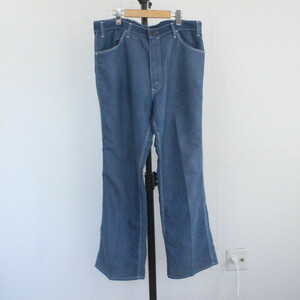 h237 80sビンテージ Levi’s リーバイス コットンパンツ■1980年代製 約XLサイズ ブルー ブーツカット ポリエステル ブーツカット 42TALON