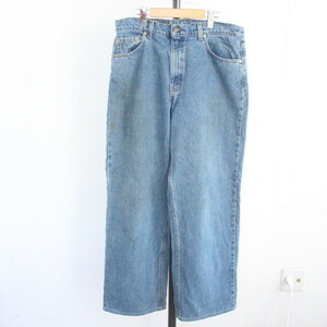 R411 90sビンテージ Levi’s リーバイス 567 デニムパンツ■1990年代製 表記34インチ ブルー アメカジ ストリート 古着卸 古着 希少 激安 