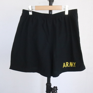 P397 2000 годы производства U.S.ARMY милитари тренировка шорты #00s надпись M размер чёрный черный American Casual Street шорты б/у одежда .