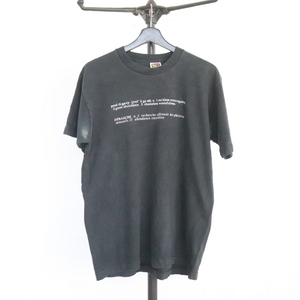 O428 90sビンテージ フルーツオブザルーム 半袖プリントTシャツ■1990年代製 表記Lサイズ 黒 ブラック アメカジ ストリート 古着 古着卸