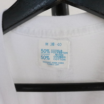 L525 80sビンテージ 半袖Tシャツ■1980年代製 表記Mサイズ ホワイト 白 フロッキープリント アメカジ ストリート 古着 古着卸 オールド 70s_画像3