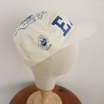 CAP26 80sビンテージ コットンキャップ USA製■1980年代製 ホワイト ハット hat 帽子 キャップ 古着 アメカジ プラスチック切替 カレッジ_画像2