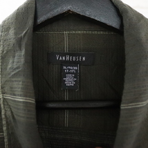 O479 2000年代製 VANHEUSEN 半袖シャツ■00s 表記XLサイズ グリーン 緑 チェック シアサッカー 古着 古着卸 オールド 激安 希少 アメカジ_画像3