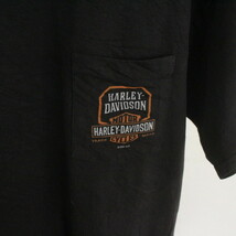 F434 2000年代製 ハーレーダビッドソン 半袖Tシャツ■00s 約Ｍサイズくらい 黒 ブラック ポケットT 古着 古着卸 オールド 激安 希少_画像5