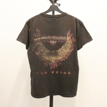 L613 2000年代製 ハーレーダビッドソン 半袖プリントTシャツ■00s Mサイズくらい 黒 ブラック アメカジ ストリート 古着 古着卸 オールド_画像2