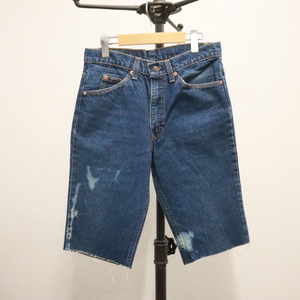 L616 90sビンテージ USA製 LEVIS リーバイス デニムハーフパンツ■1990年代製 表記30インチ ネイビー 517 カットオフ アメカジ ストリート