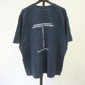 B393 2000年代製 半袖プリントTシャツ■00s 約XLサイズ 骨 スカル バックプリント ネイビー アメカジ ストリート 古着 古着卸 希少 激安 検