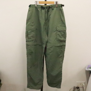 d352 2000 годы производства REI Ray 2WAY нейлон брюки #00s надпись M размер зеленый American Casual одноцветный съемный Street уличный б/у одежда .