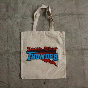 2000年代製 トートバッグ■00s 古着 アメカジ ストリート アンティーク 小物 bag カバン 鞄 ハンドバッグ アイボリー コットン THUNDER 90s