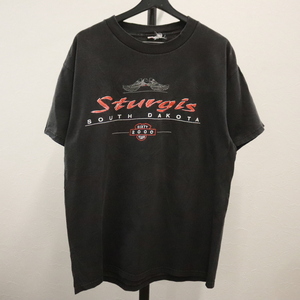 a364 2000年製 半袖プリントTシャツ■00s 約Mサイズ 黒 ブラック スタージス イーグル スカル アメカジ ストリート 古着 古着卸 激安 90s