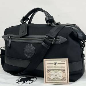  использование незначительный HUNTING WORLD Hunting World 2way сумка "Boston bag" плечо плечо .. мужской бизнес нейлон кожа черный чёрный 