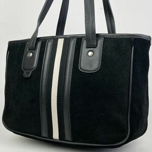 1円 美品 BALLY バリー トートバッグ ハンド 肩掛け メンズ ビジネス スエード レザー ブラック 黒 トレインスポッティング レディース