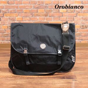 Orobianco/ shoulder bag DESERTICA ED water-repellent light weight nylon plain Italy made sporty simple bag new goods / black / black /ie133/