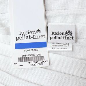 1円/春夏/lucien pellat-finet/XSサイズ/ロゴ柄 リンクス編み プリーツスカート イタリア製 ルシアンペラフィネ 新品/白/ホワイト/iz315/の画像5