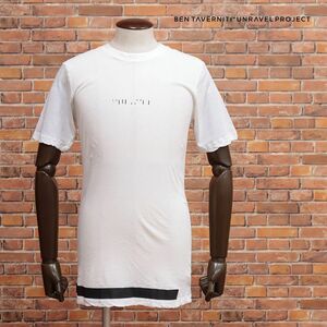 1円/BEN TAVERNITI UNRAVEL PROJECT/XSサイズ/訳 Tシャツ UMAA008S18001002 TATTOO ダメージ加工 半袖 新品/白/ホワイト/ib449/