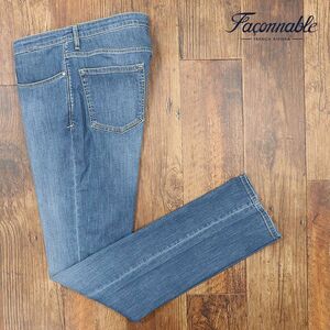 1 jpy /Faconnable/42 -inch / comfortable Denim pants stretch flexible woshu slim strut ji- bread new goods / blue / blue /if309/