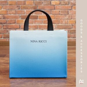 1円/NINA RICCI/訳 グラデーション ロゴ プリント キャンバス 2WAY トートバッグ インポート ニナリッチ 新品/青/ブルー/iz661/