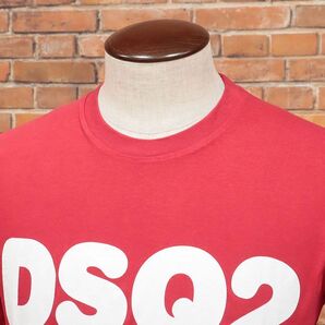 1円/DSQUARED2/XSサイズ/ロゴTシャツ S74GD0838 ジャージー快適 ポップ かわいい ストリート 半袖新品/赤/レッド/id199/の画像2