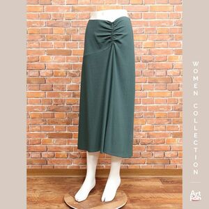 1円/春夏/Vince./US0サイズ/シャーリング ドレープ フレアスカート インポート ヴィンス 新品/緑/グリーン/iz267/