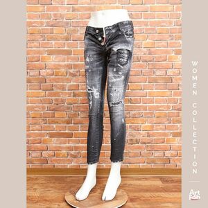 1円/春夏/DSQUARED2/IT36サイズ/難あり S72LB0477 デニムパンツ JENNIFER CROPPED JEAN イタリア製 ディースクエアード 新品/グレー/iy312/