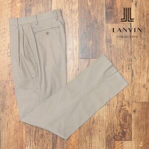 春夏/LANVIN COLLECTION/46サイズ/チノ パンツ ハリ コシ ツイル無地 ツータック キレカジ 日本製 新品/ベージュ/ib191/