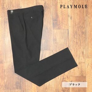 1円/PLAYMOLE/85cm/スラックス パンツ 吸汗速乾 2WAYストレッチ 無地 穿きやすい ゴルフ 洗濯OK 機能性 新品/黒/ブラック/id384/