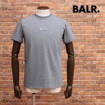 BALR./Sサイズ/Tシャツ B1003 BL Classic Straight T-shirt ロゴ プレート ジャージー伸縮 ヨーロッパ製 半袖 新品/グレー/ib247/_画像1
