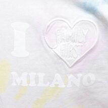 23春夏/FAMILY FIRST MILANO/XXLサイズ/イタリア製Tシャツ TS2315 タイダイ染め ロゴ刺繍 ネイティブ 半袖 新品/白×マルチ/ic122/_画像4