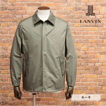 春夏/LANVIN COLLECTION/46サイズ/日本製コーチジャケット 撥水 軽量ポリ ツイル バックプリント ストリート 新品/カーキ/ib154/_画像1