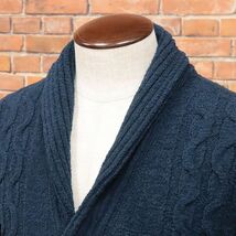 春夏/Settefili Cashmere/52サイズ/イタリー製カーディガン パイル サマーニット ケーブル編み ショールカラー 新品/紺/ネイビー/ib132/_画像4