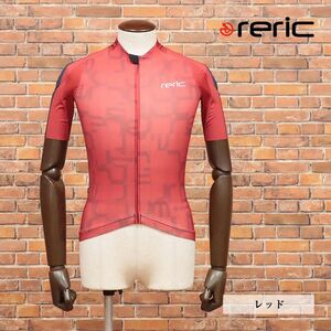  spring summer /reric/S size / total pattern cycle jersey . sweat speed .UV cut flexible ASTERIA functionality the back side pocket short sleeves new goods / red / red /ib281/