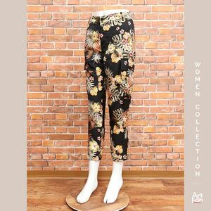 1 jpy / spring summer /LIU*JO/IT38 size / floral print cropped pants cargo pants imported car dragon * Joe new goods / black / black /iz360/